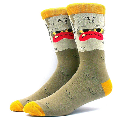 Funny Colorful Hip Hop Socks – Combed Cotton Animal, Astronaut & Geometric Print Socks for Men & Women, Business Dress Wear