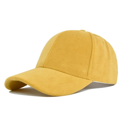 Casquette de baseball rétro en suède uni – Casquette snapback réglable hip hop pour hommes et femmes, casquette de style urbain à visière en fausse fourrure pour le printemps et l'automne