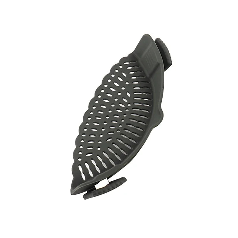Universal Silicone Clip-On Pot Strainer – Food-Grade Anti-Spill Pasta Colander with Secure Pan Attachment, Reusable Fruit & Vegetable Drainer