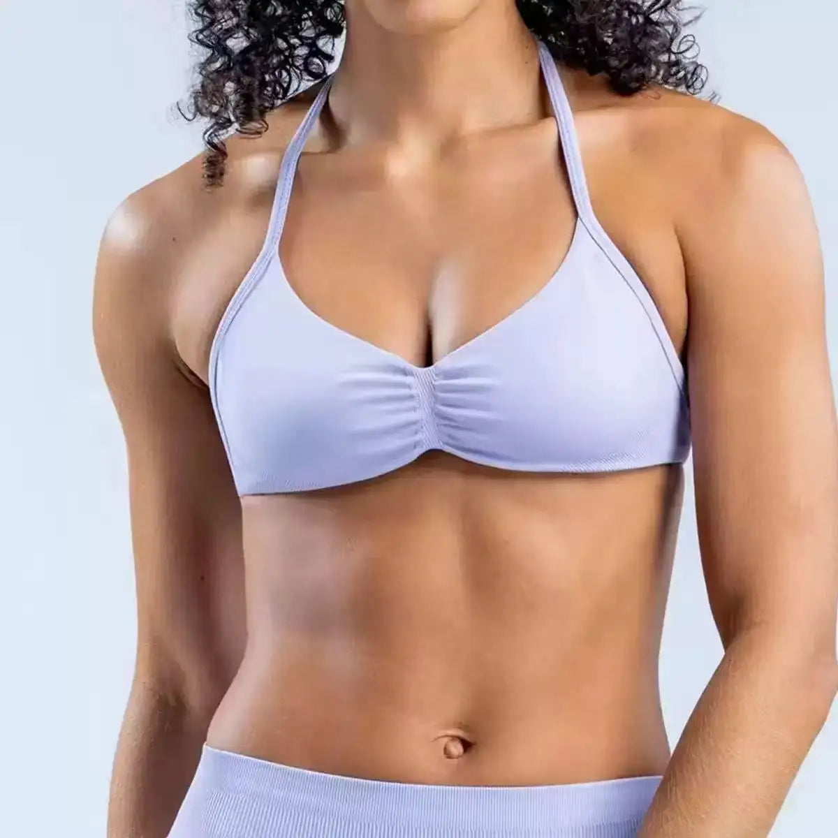 Women’s Seamless Yoga Set – 2PCS Strappy Sports Bra & High Waist Scrunch Shorts Gym Workout Outfit