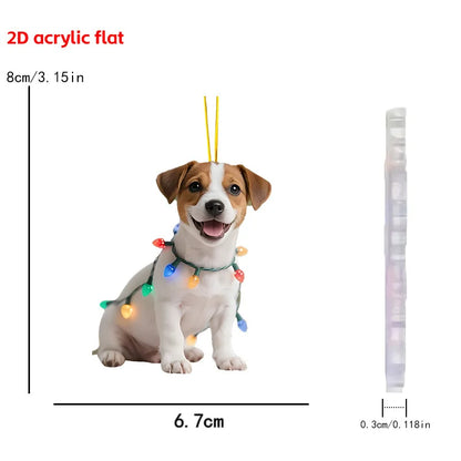 Christmas Animal Series 2D Acrylic Hanging Ornaments – Flat Xmas Tree Decorations for Party, Home, Backpack & Keychain Accessories