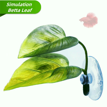 Betta Fish Leaf Hammock – Artificial Aquarium Plant for Resting, Relaxing & Spawning, Fish Tank Decoration for Betta & Ornamental Fish