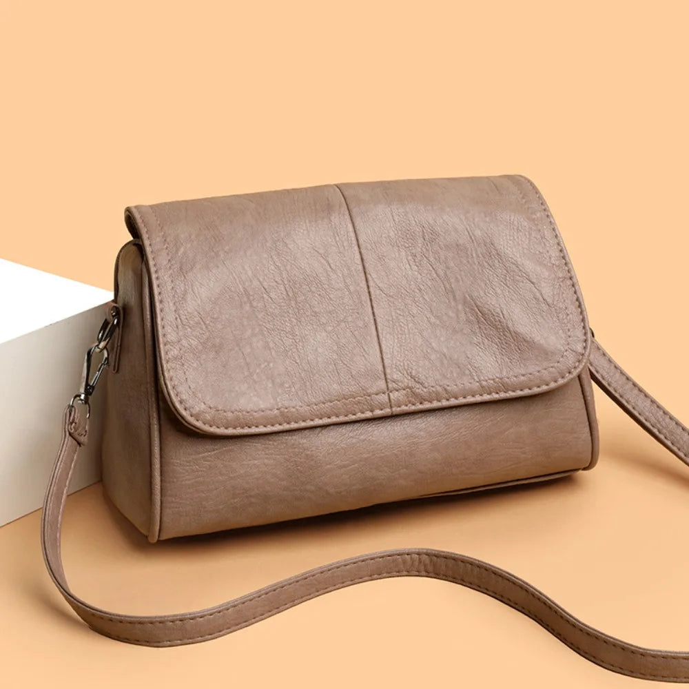 Sac bandoulière en cuir ciré huilé rétro – Sac à main texturé vintage avec rabat élégant, bandoulière réglable, sac à main décontracté classique pour femmes et usage quotidien