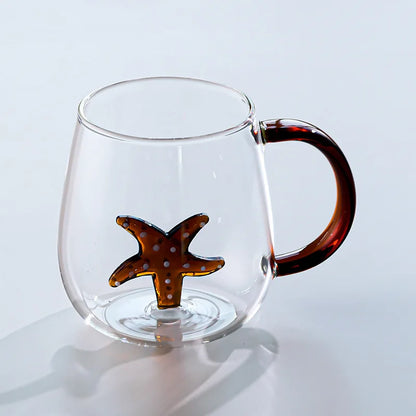 3D Animal Glass Coffee Mug – Heat-Resistant Figurine Drinking Cup with Cute Squirrel & Cactus Design, Novelty Christmas Gift for Women