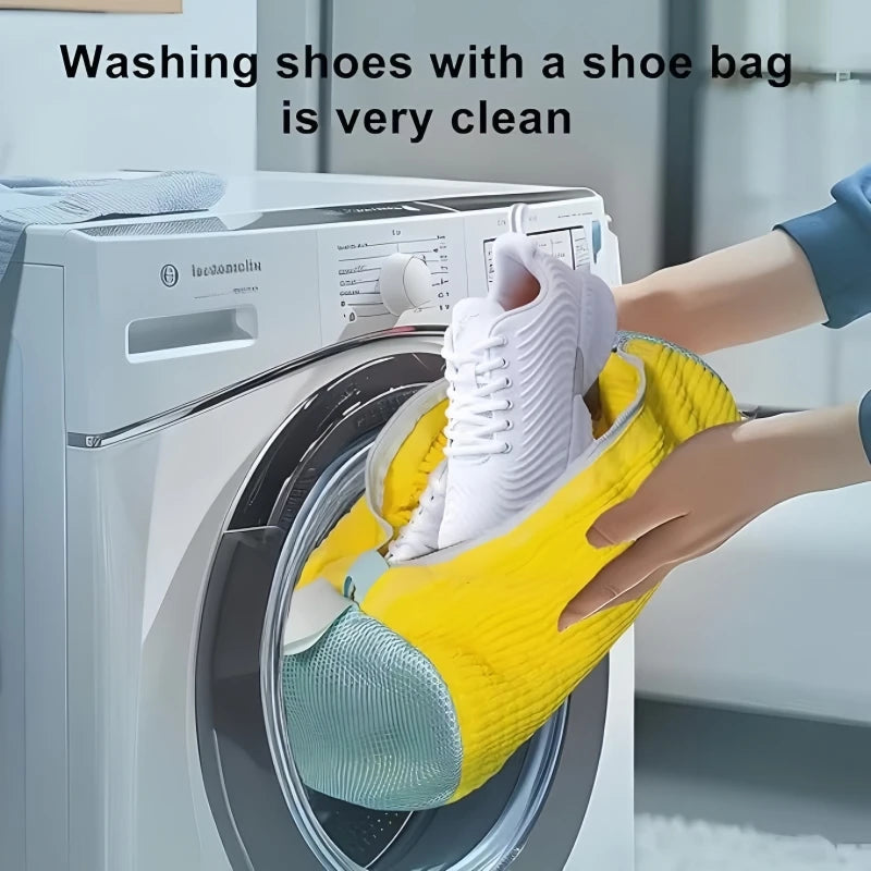 Shoe Washing Machine Bag with Cleaning Brush Set - Durable Reusable Laundry Bag for Sneakers, Running Shoes & Delicates (1, 2 or 4 Pack)