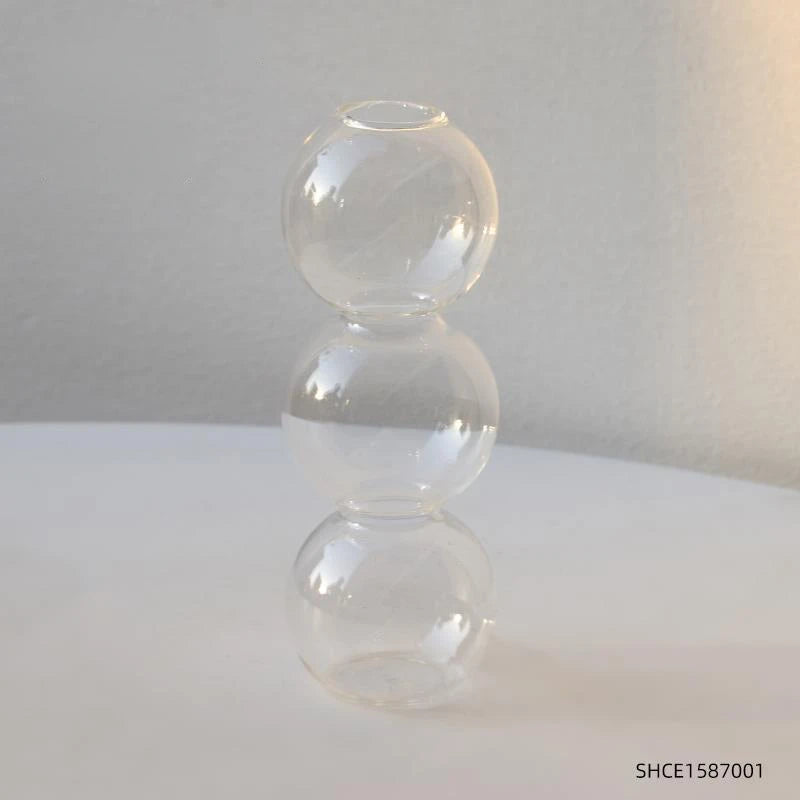 Nordic Glass Flower Vase – Decorative Terrarium Planter for Home, Living Room & Office Décor