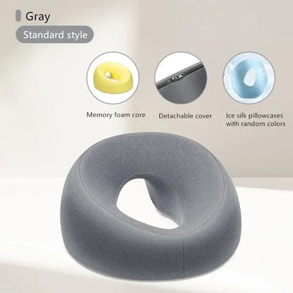Almohada boca abajo – Almohada de siesta de espuma viscoelástica para escritorio, cojín ergonómico para dormir boca abajo, reposacabezas cómodo para el descanso en la oficina, mesa de masaje, salón de belleza y relajación en el hogar