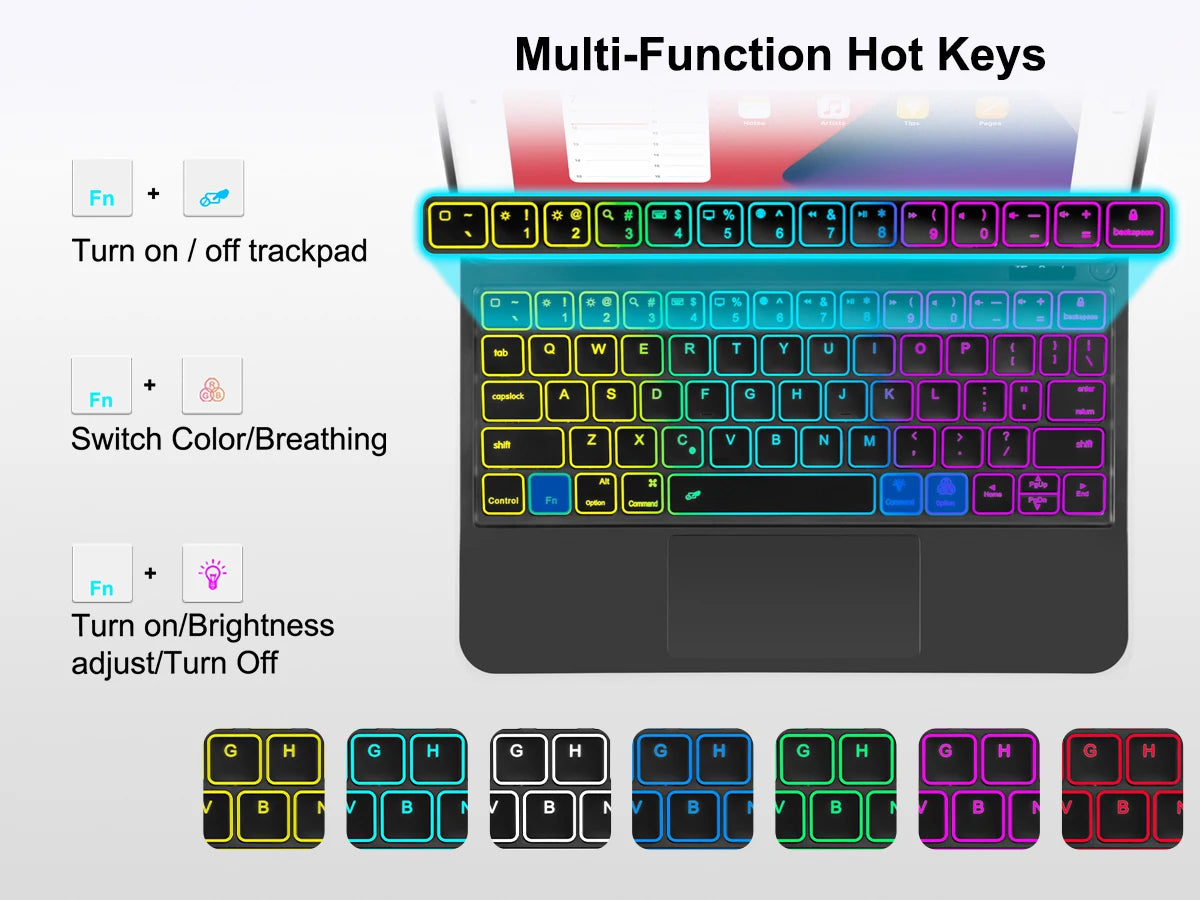 Funda Magic Keyboard para iPad 10.2 (9.ª/8.ª/7.ª generación), iPad Air 3 y iPad Pro 10.5 – Cubierta folio magnética con teclado retroiluminado y soporte flotante