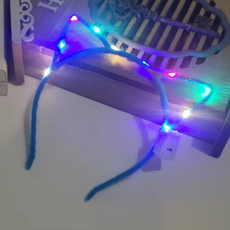 Serre-tête lumineux LED Oreilles de Chat & Lapin – Bandeau lumineux pour Anniversaires, Festivals & Mariages