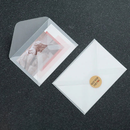 Lot de 50 enveloppes vierges translucides pour invitations, cartes postales, cartes de mariage, courriers professionnels et cartes cadeaux