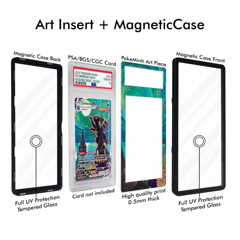 Pokémon Extended Art Card Display Case – Charizard & Venusaur PSA Acrylic Display Stand for Trading Card Collections