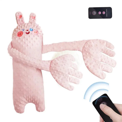 Ours en peluche apaisant pour bébé, avec télécommande – Jouet de confort électrique en forme de dessin animé avec musique, bruit blanc et oreiller doux pour nouveau-nés