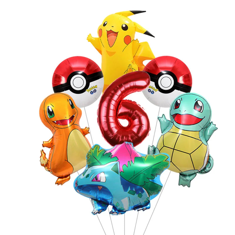Cartoon Pikachu Shaped Foil Balloons – Aluminum Film Balloons for Indoor & Outdoor Party Decorations