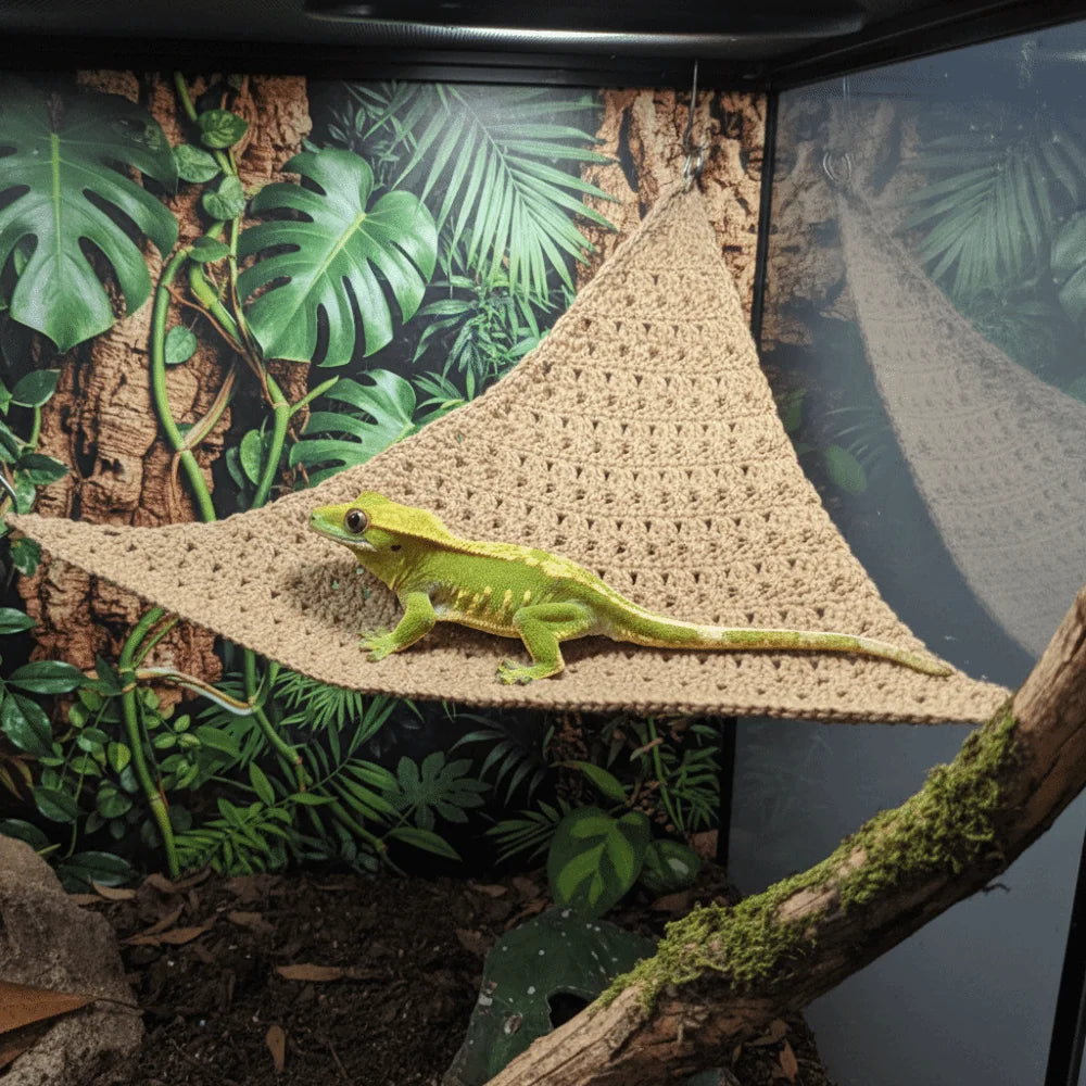 Reptile Climbing Hammock with Suction Cups – Breathable Mesh Hanging Net & Resting Bed for Lizards, Geckos & Small Reptiles
