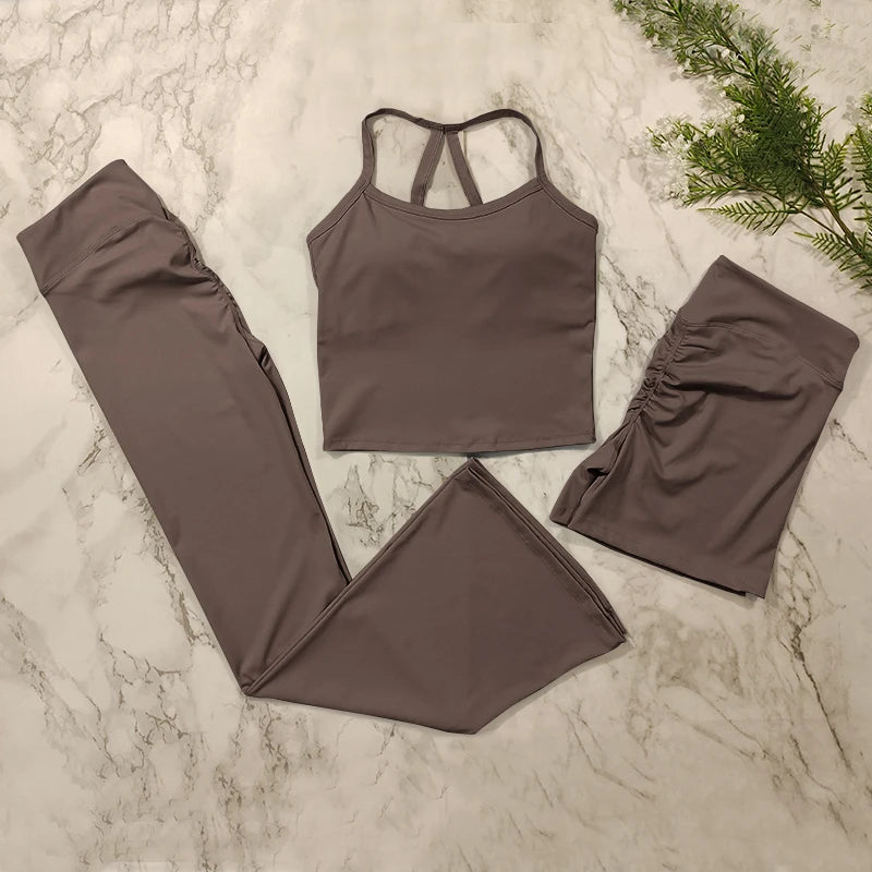 Conjunto de entrenamiento de 2 piezas para mujer: sujetador deportivo push-up y leggings de cintura alta, atuendo para yoga, gimnasio y fitness