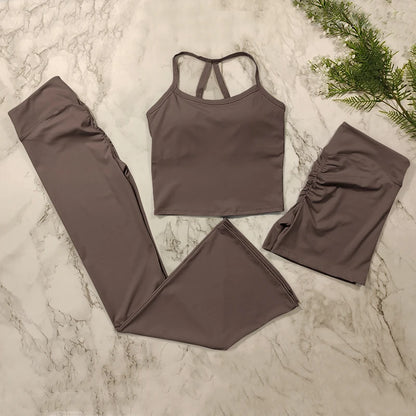 Conjunto de entrenamiento de 2 piezas para mujer: sujetador deportivo push-up y leggings de cintura alta, atuendo para yoga, gimnasio y fitness