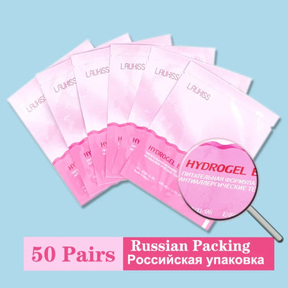 25/50/100 pares de parches para extensión de pestañas LAUKISS – Almohadillas sin pelusa debajo de los ojos para construcción de pestañas, pestañas postizas y aplicación de belleza
