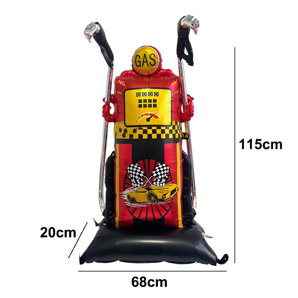 Racing Car Birthday Party Decorations – Race Car, Tire Wheel, Traffic Cone & Checkered Balloons for Kids' Racing-Themed Parties