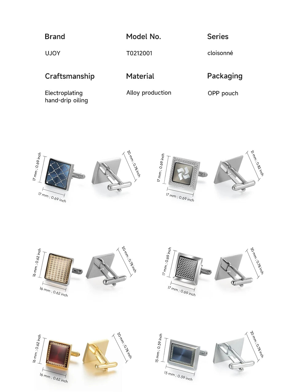 Luxury Copper Cufflinks for Men – Round & Square Shirt Cuff Links for Wedding, Business & Formal Wear | Men's Fashion Accessories Gift