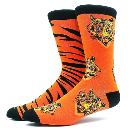Funny Colorful Hip Hop Socks – Combed Cotton Animal, Astronaut & Geometric Print Socks for Men & Women, Business Dress Wear