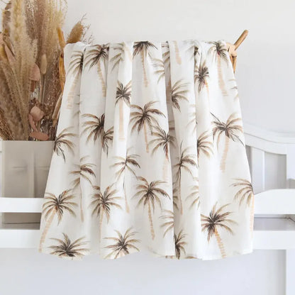 Couverture d'emmaillotage pour bébé en mousseline de bambou – Ultra douce 120 x 120 cm, couverture de naissance, d'emmaillotage et de chambre d'enfant
