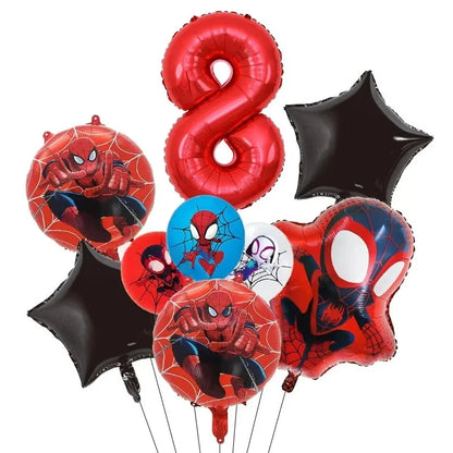 Spider Hero Birthday Party Supplies Set – Kids' Party Tableware Kit with Plates, Cups, Tablecloth, Backdrop, Balloons & Decorations
