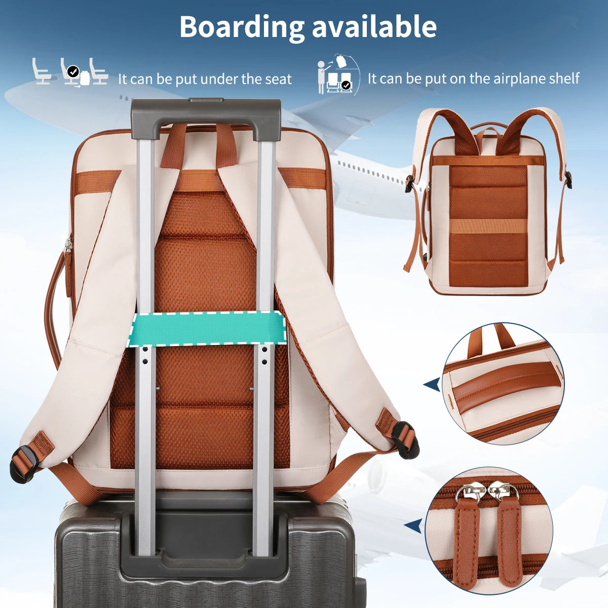 Unisex Lightweight Travel Backpack – Business Trip & Short-Distance Carry Bag with Laptop Storage, School Backpack & Multi-Purpose Organizer
