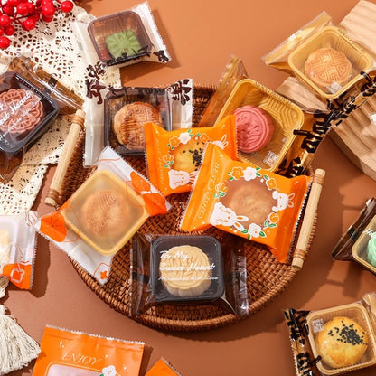 LBSISI Life 100 bolsas para galletas de luna – Bolsas de plástico transparentes para empaques de regalo caseros para festivales, galletas y crujientes de yema de huevo