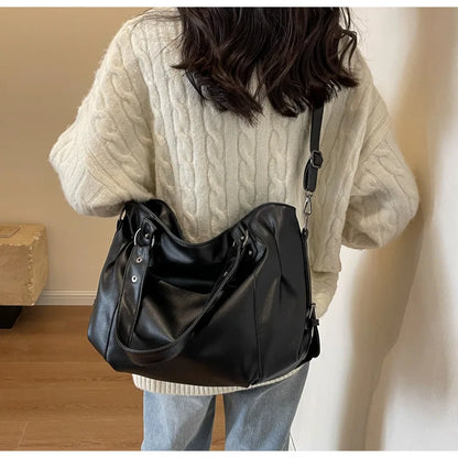 Women’s PU Leather Shoulder Bag – 2026 Fashion Handbag with Soft Interior Compartment, Contrast Color Design, Zipper Closure, Stylish Everyday Purse for Work, Travel & Casual Use