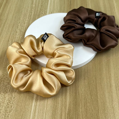 Goma para el pelo 100% seda Mulberry – 19 Momme, elástico grande para mujeres y niñas | Accesorio de lujo de seda para coleta