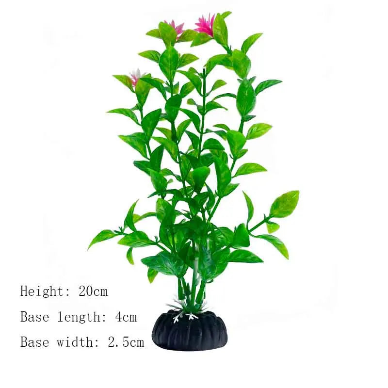 Artificial Underwater Aquarium Plants – Plastic Aquatic Fake Shrubs & Green Water Grass for Fish Tank Landscaping, Realistic Simulated Decor
