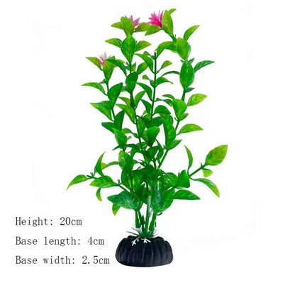 Artificial Underwater Aquarium Plants – Plastic Aquatic Fake Shrubs & Green Water Grass for Fish Tank Landscaping, Realistic Simulated Decor