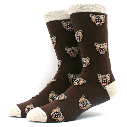 Funny Colorful Hip Hop Socks – Combed Cotton Animal, Astronaut & Geometric Print Socks for Men & Women, Business Dress Wear