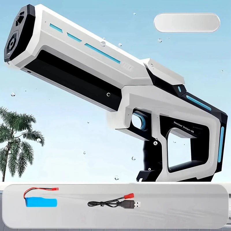 Pistolet à Eau Électrique pour Adultes – Puissant Lanceur d'Eau Automatique avec Grand Réservoir d'Eau pour Piscine d'Été, Plage et Jeux Aquatiques Extérieurs