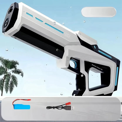 Pistolet à Eau Électrique pour Adultes – Puissant Lanceur d'Eau Automatique avec Grand Réservoir d'Eau pour Piscine d'Été, Plage et Jeux Aquatiques Extérieurs