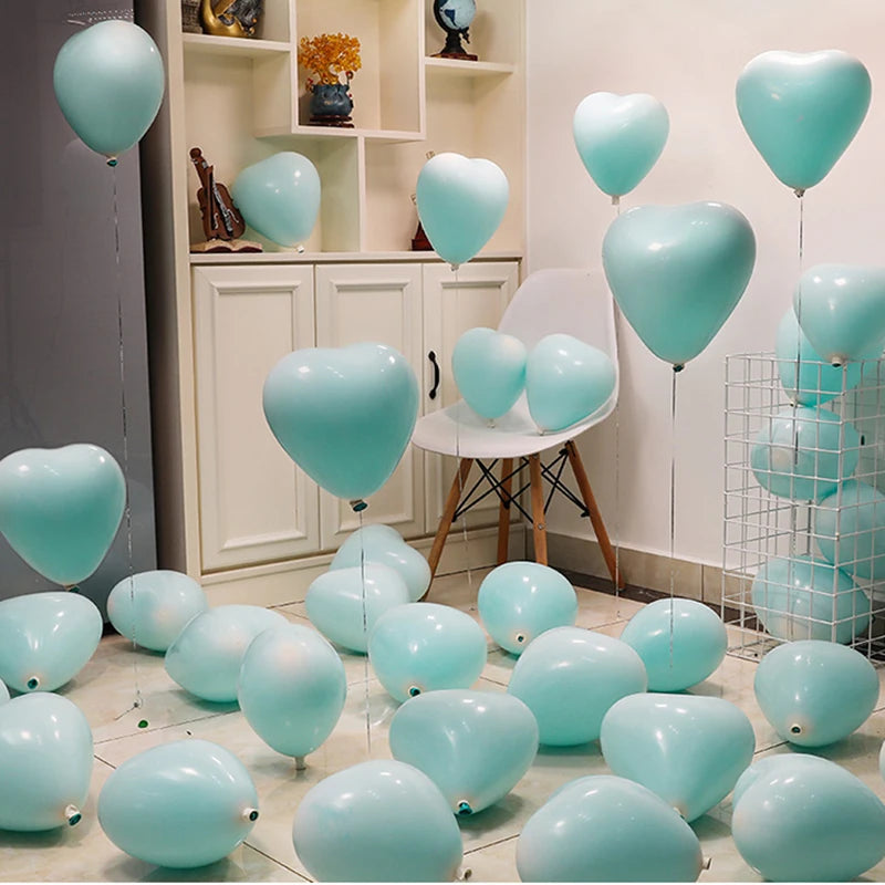 12-Inch Heart Balloons – Love Helium Balloons for Weddings, Birthdays, Valentine's & Party Decor