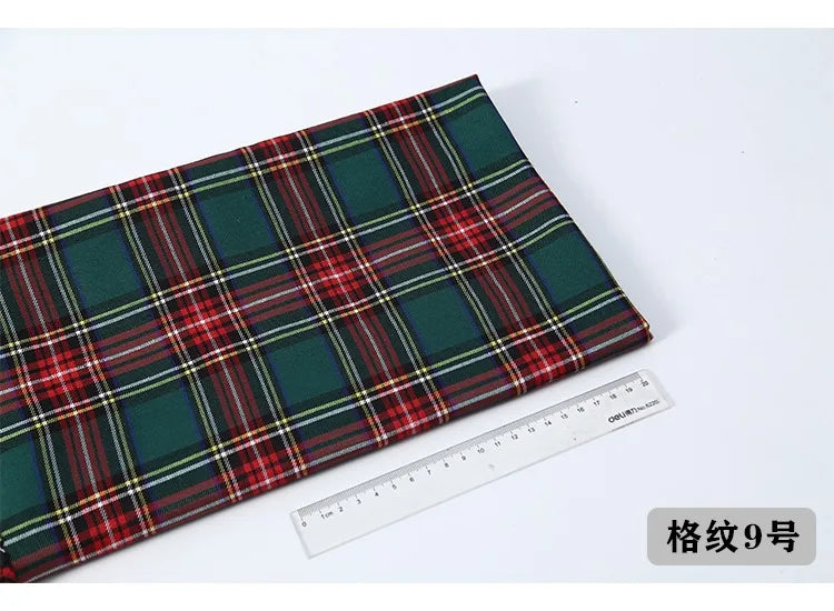 Scottish Style Plaid Fabric – Soft Breathable Cloth for Christmas Skirts, Uniforms, Dresses, DIY Sewing & Background Decor