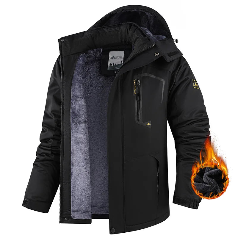 Unisex Thermal Ski Jacket – Windproof & Waterproof Winter Parka with Fleece Lining, Warm Outdoor Climbing Coat for Men & Women