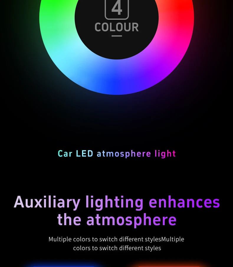 Universal USB LED Car Interior Ambient Light – Plug & Play Mood Lamp for Reading & Interior Décor