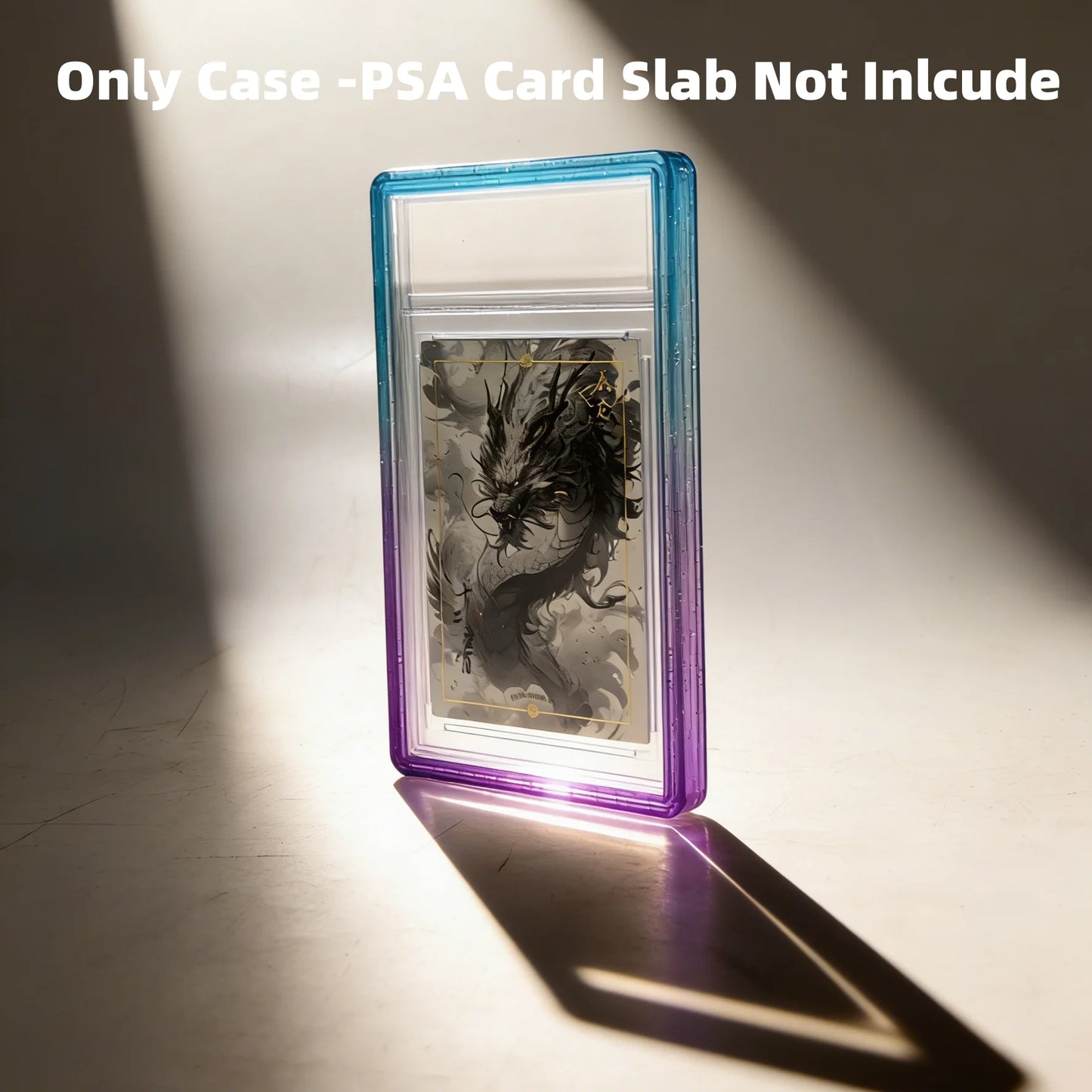Étui de protection Bumper en TPU à paillettes – Housse de protection avec dos transparent pour cartes à collectionner PSA 35PT