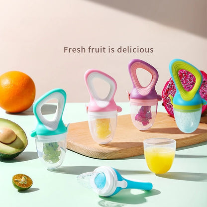 Silicone Baby Fruit Feeder Pacifier – Fresh Food & Teething Feeder with Protective Cover