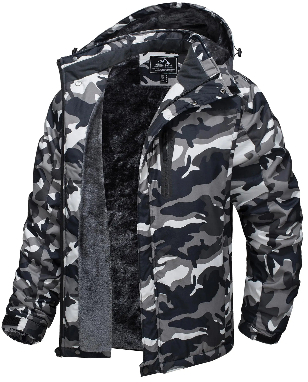 TACVASEN Men’s Winter Ski Jacket – Thick Fleece-Lined Waterproof Windbreaker, Warm Outdoor Parka for Snowboarding, Hiking & Mountain Trekking