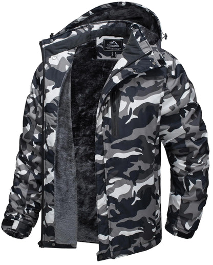 TACVASEN Men’s Winter Ski Jacket – Thick Fleece-Lined Waterproof Windbreaker, Warm Outdoor Parka for Snowboarding, Hiking & Mountain Trekking