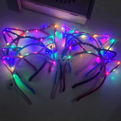 Serre-tête lumineux LED Oreilles de Chat & Lapin – Bandeau lumineux pour Anniversaires, Festivals & Mariages