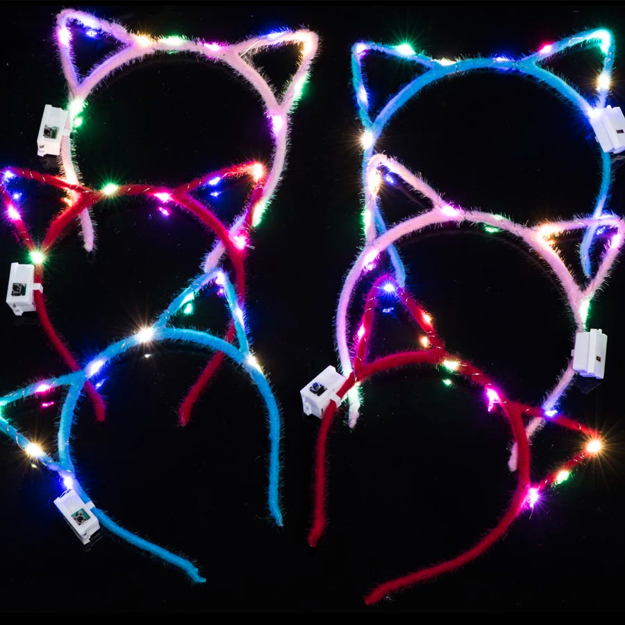 Serre-tête lumineux LED Oreilles de Chat & Lapin – Bandeau lumineux pour Anniversaires, Festivals & Mariages