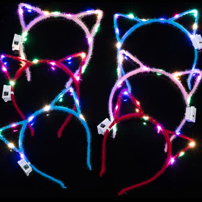 Serre-tête lumineux LED Oreilles de Chat & Lapin – Bandeau lumineux pour Anniversaires, Festivals & Mariages