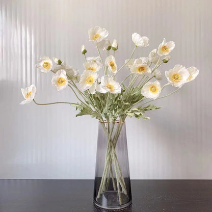 4 Heads Artificial Poppy Bouquet – Realistic Faux Flowers for Home Décor, Garden, Wedding Decoration, Party Arrangements & DIY Floral Projects