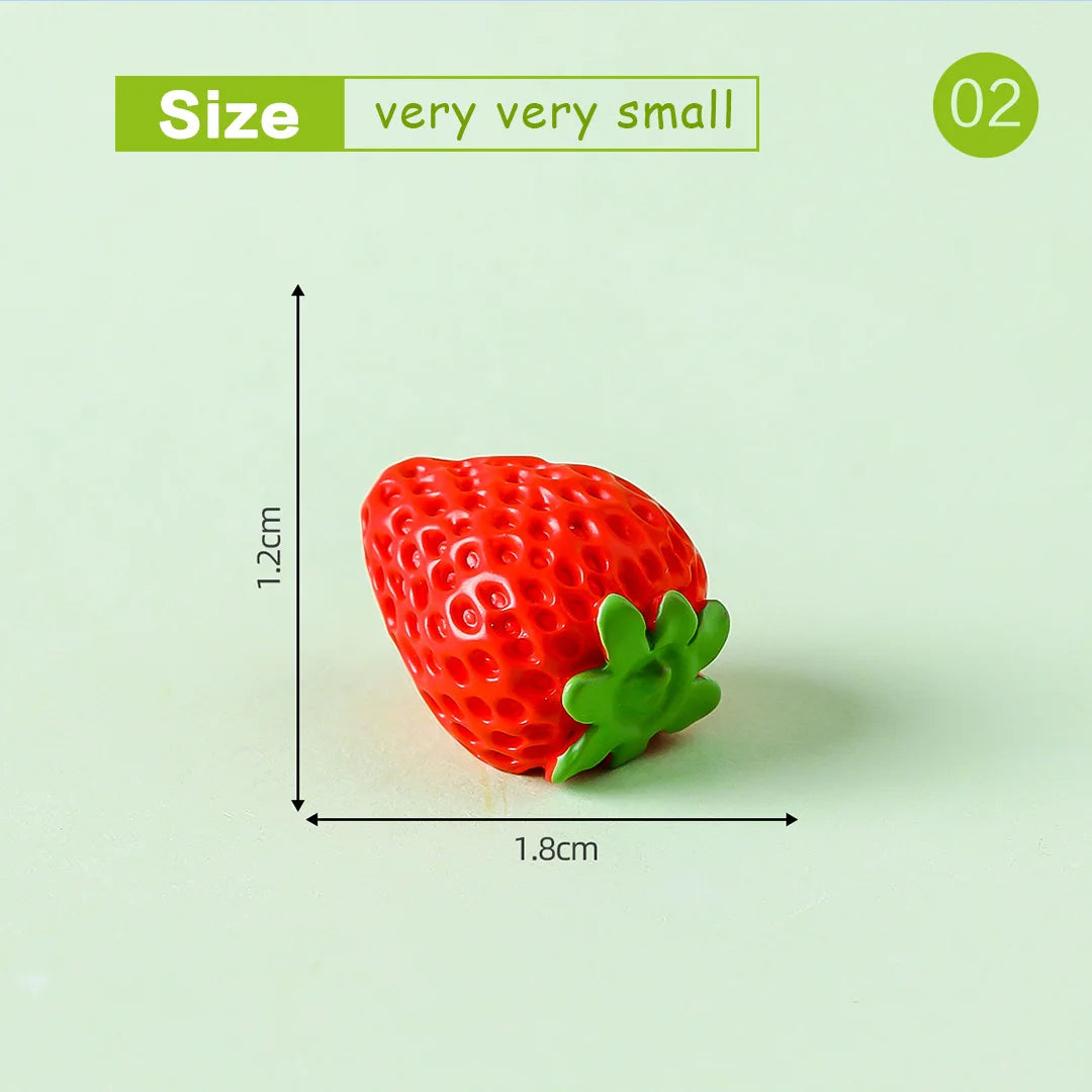Lot de 10 mini figurines de fruits – Miniatures de fruit du dragon, noix de coco, melon d'eau, orange, pomme, banane et ananas pour la décoration de jardin miniature, les scènes de maison de poupée, les pots de plantes et les loisirs créatifs