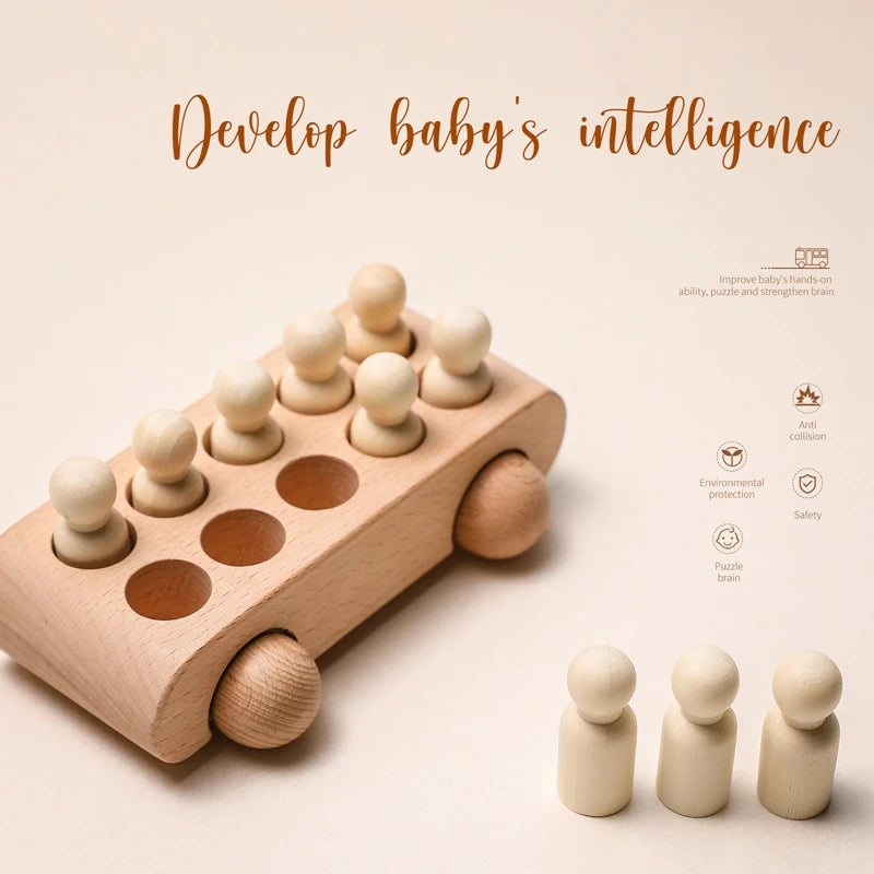 Juguete de Tren de Madera Montessori – Carrito Educativo para Bebés con Bloques Numéricos, Juguete de Madera para el Aprendizaje Temprano, Regalo de Actividad de Aprendizaje Preescolar para Niños Pequeños