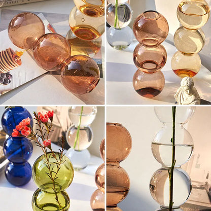 Nordic Glass Flower Vase – Decorative Terrarium Planter for Home, Living Room & Office Décor